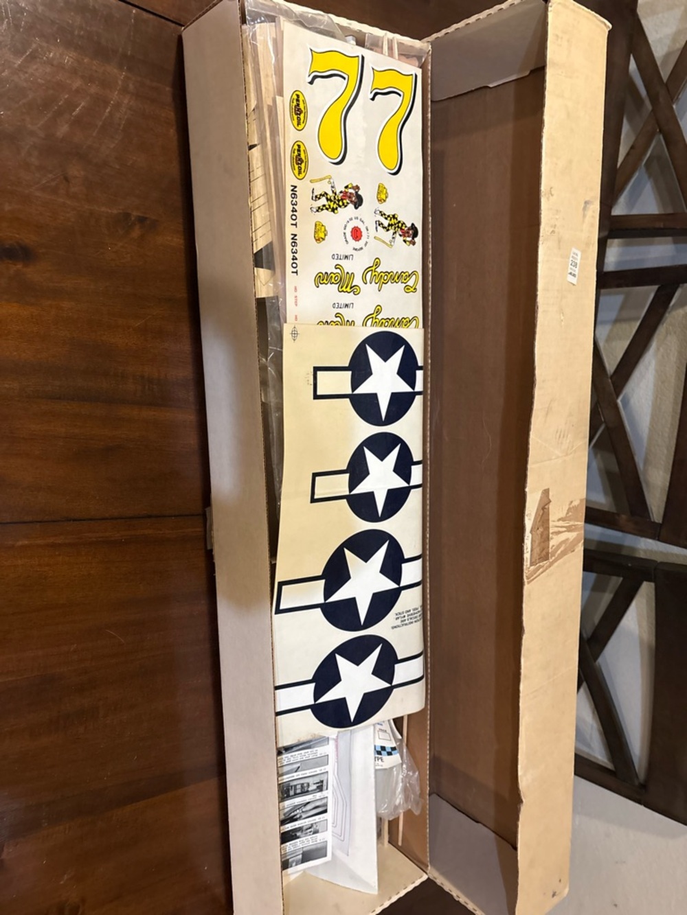 HTF P-51D Mustang Model Airplane Kit - Vintage Boxed NEW OPEN BOX - Picture 4 of 7